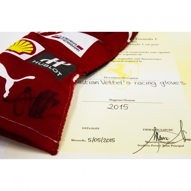 Sebastian Vettel signed gloves