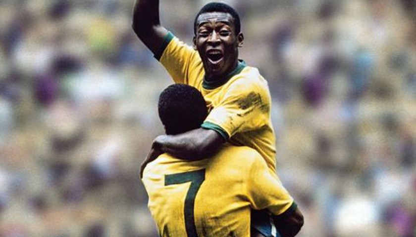 Pele's Match-Issue Brazil 1970 Signed Shirt