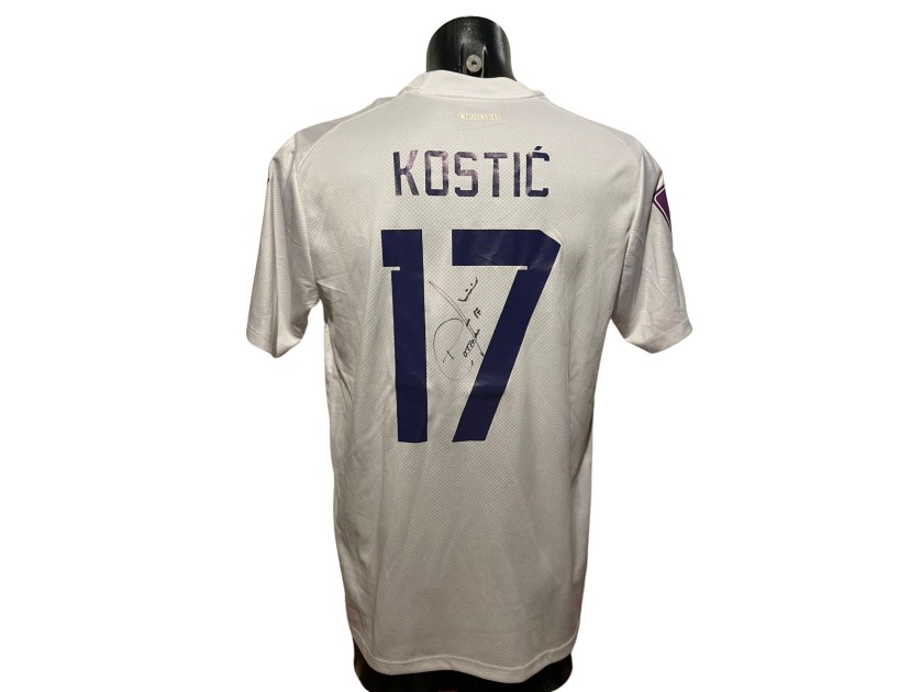 Kostic's Serbia Signed Replica Shirt, World Cup 2022