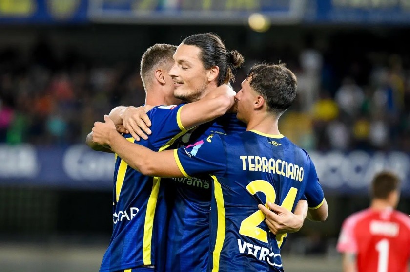 Siren Diao's Match-Issued Signed Shirt, Hellas Verona vs Ascoli 2023 