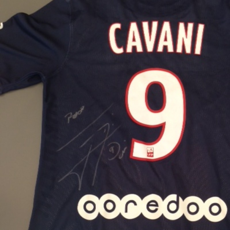 Paris Saint-Germain fanshop shirt, Cavani, Ligue 1 2013/2014 - signed