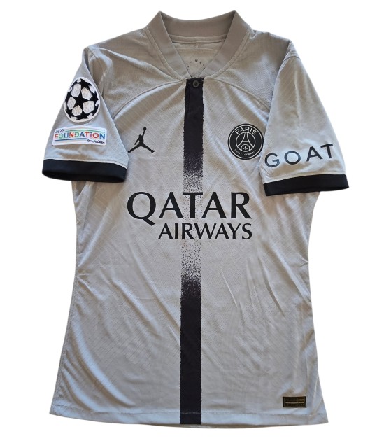 Maglia Gara Neymar Paris Saint-Germain, UCL 2022/23 - Autografata da Neymar e Messi