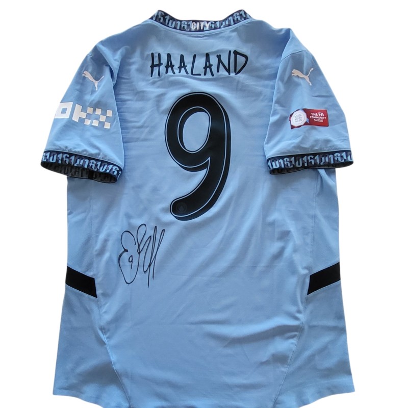 Haaland's Signed Issued Shirt, Manchester City vs Manchester United 2024