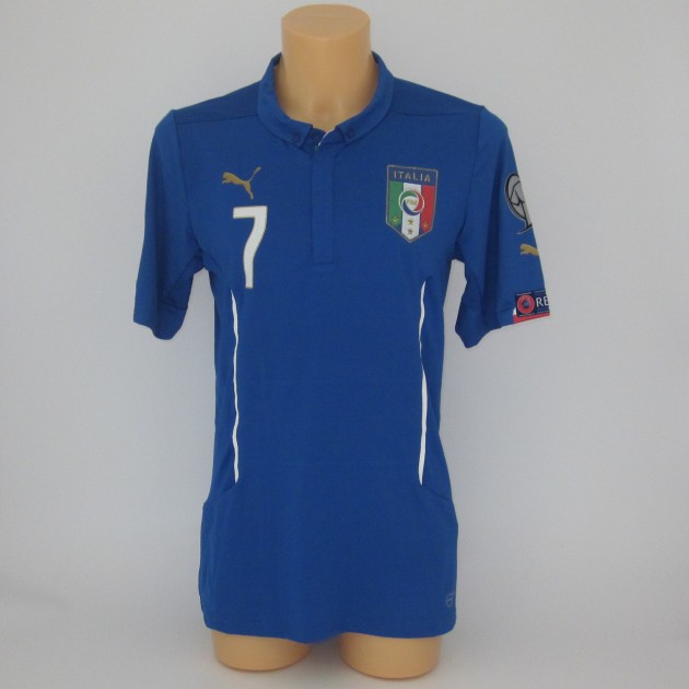 Simone Zaza's Italy match issued/worn shirt, Euro 2016 Qualifying