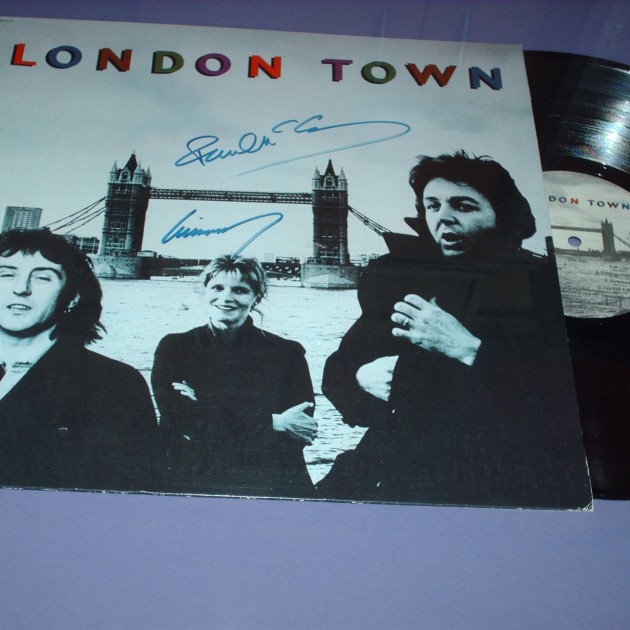 'London Town' album signed by Paul and Linda McCartney 