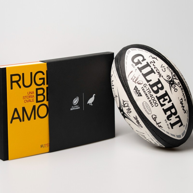 Kit: Signed Ball & “Rugby Bergamo 1950 An Oval Story” Book