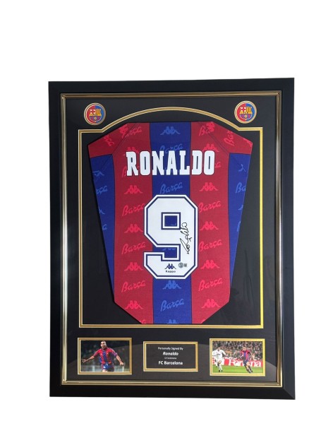 Ronaldo Luís Nazário's FC Barcelona Signed and Framed Shirt