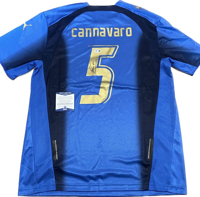 Fabio Cannavaro's Italy World Cup Winners 2006 Signed Replica Shirt