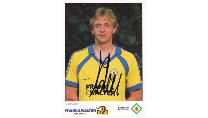 Eintracht Braunschweig Official Postcard Signed by Holger Aden