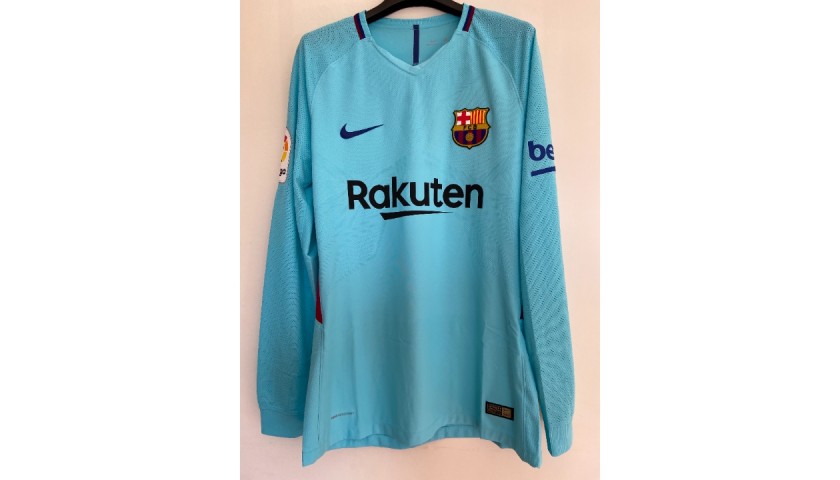 Messi's Barcelona Match-Issue / Worn Liga 2017/18 Shirt - CharityStars