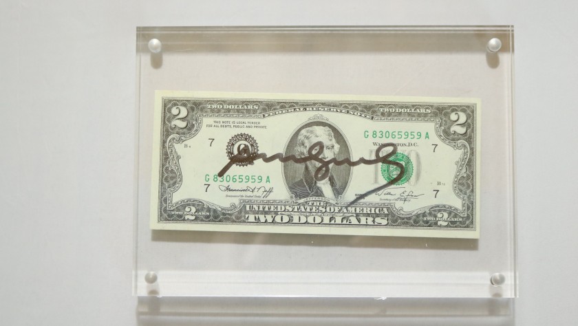 Andy Warhol Signed "Two-Dollar Bill"