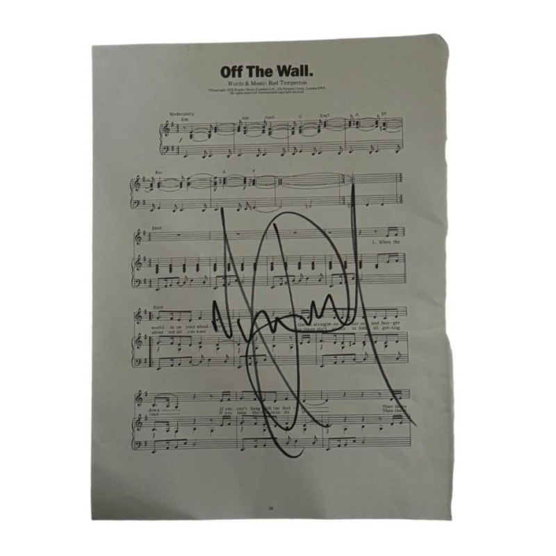 Michael Jackson Signed Off The Wall Sheet Music