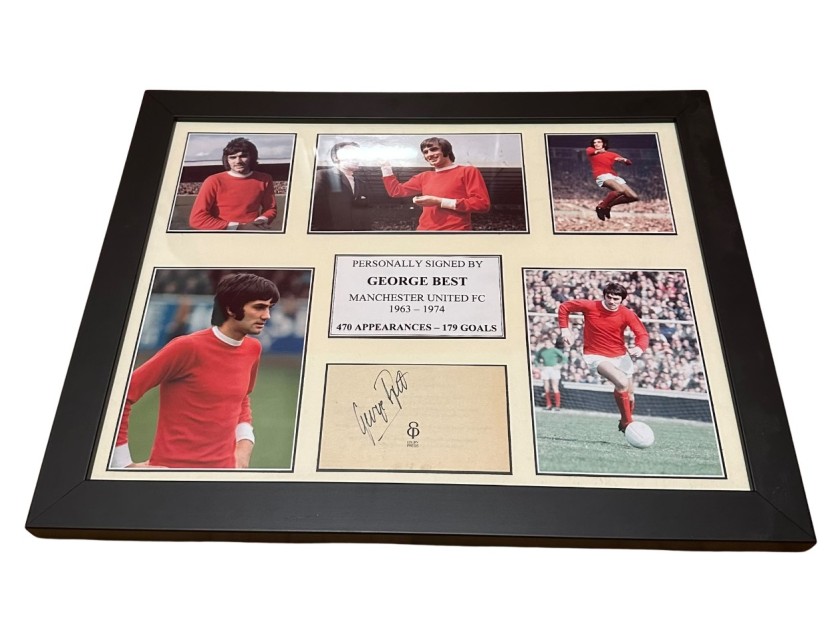 George Best's Signature - Framed with Photographic Collage