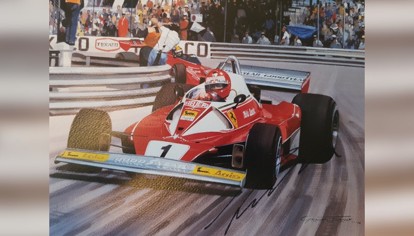 Ferrari Screen Print Signed by Niki Lauda