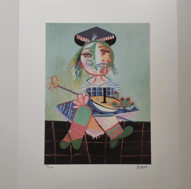 "Girl with a Mandolin" Lithograph Signed by Pablo Picasso