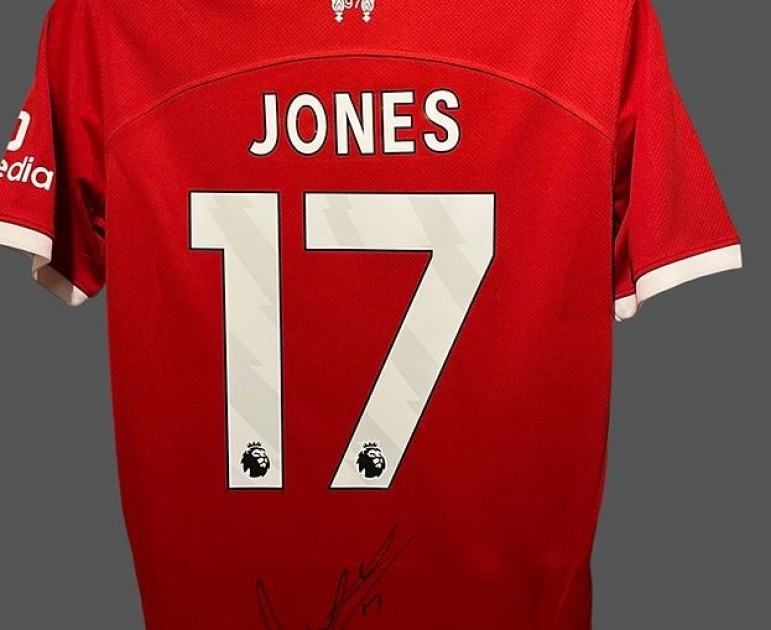 Curtis Jones' Liverpool 2023/24 Signed and Framed Shirt