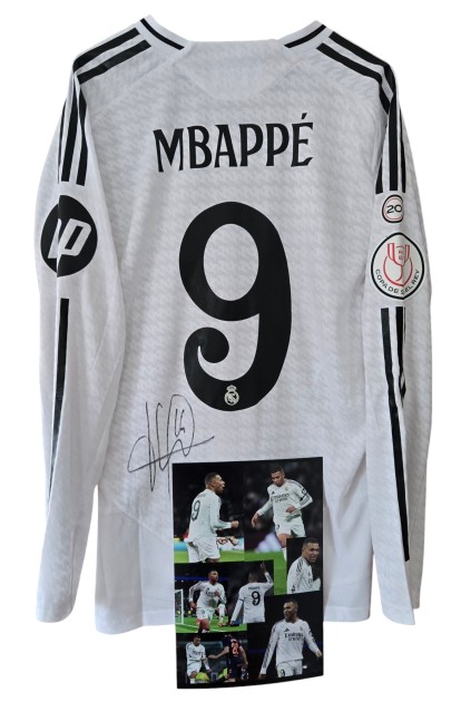 Maglia Gara Mbappe Real Madrid, Copa Del Rey 2024/25 - Autografata