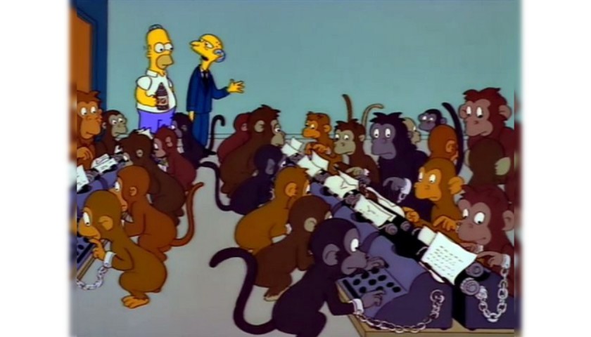 The Simpsons - Original Drawing of Homer's Monkey Brain