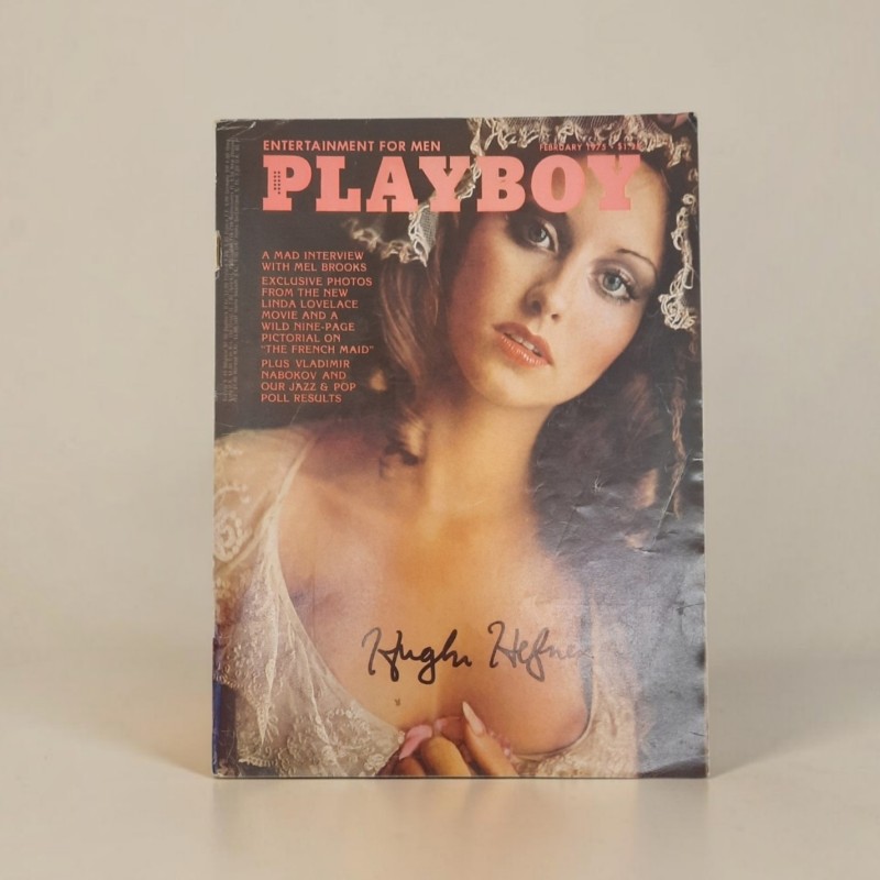 Hugh Hefner Signed Playboy Magazine