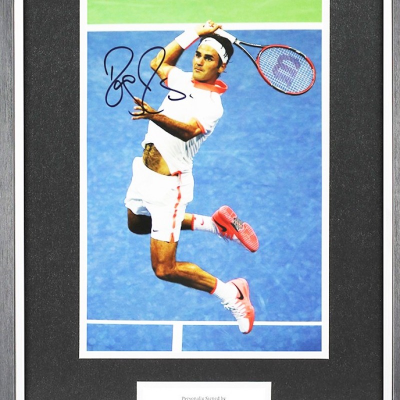 Roger Federer's Signed and Framed Display