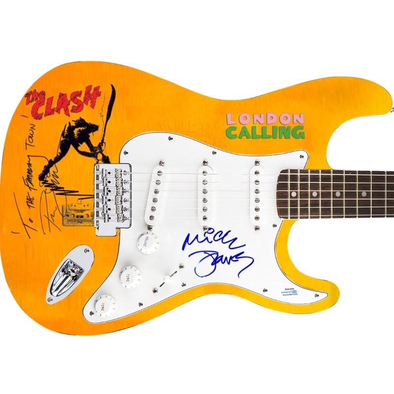 The Clash Signed with Lyrics Graphics Guitar 