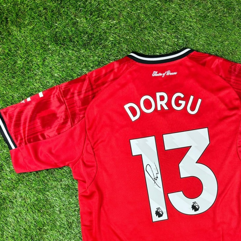 Patrick Dorgu Signed Manchester United 2025–26 Home Football Shirt COA