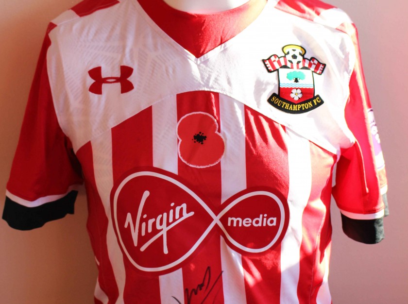 James Ward-Prowse's Match Issued and Signed Southampton FC Poppy Shirt from 16/17