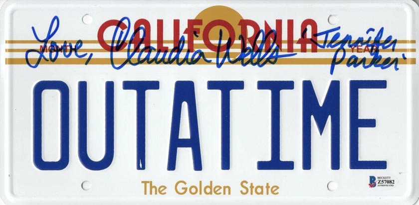Claudia Wells Signed Back to The Future License Plate
