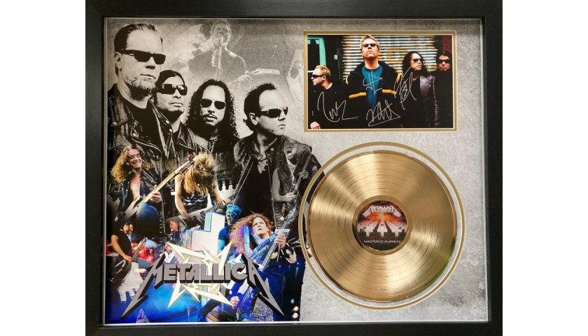 Metallica Signed and Framed Gold Disc Display