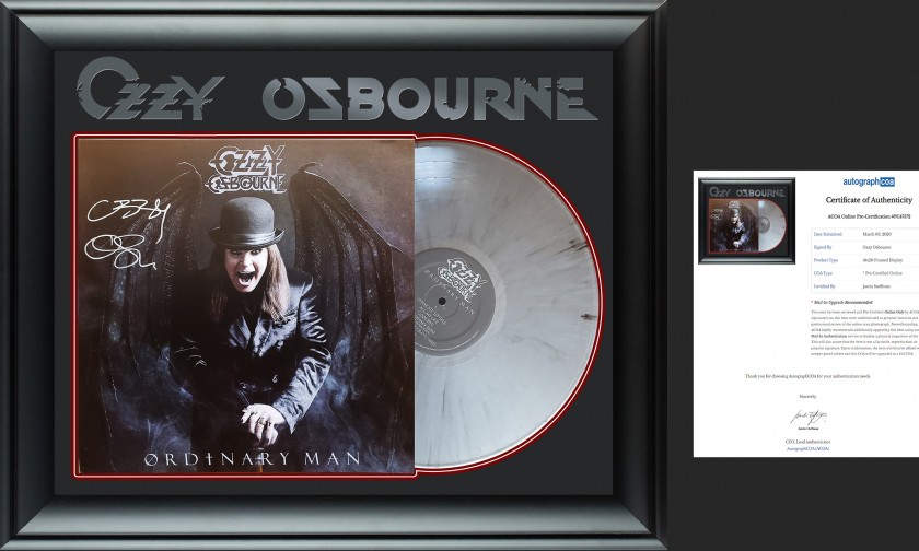 Ozzy Osbourne Signed Custom Album Display