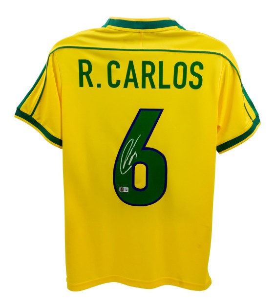 Roberto Carlos' Brazil Signed Replica Shirt