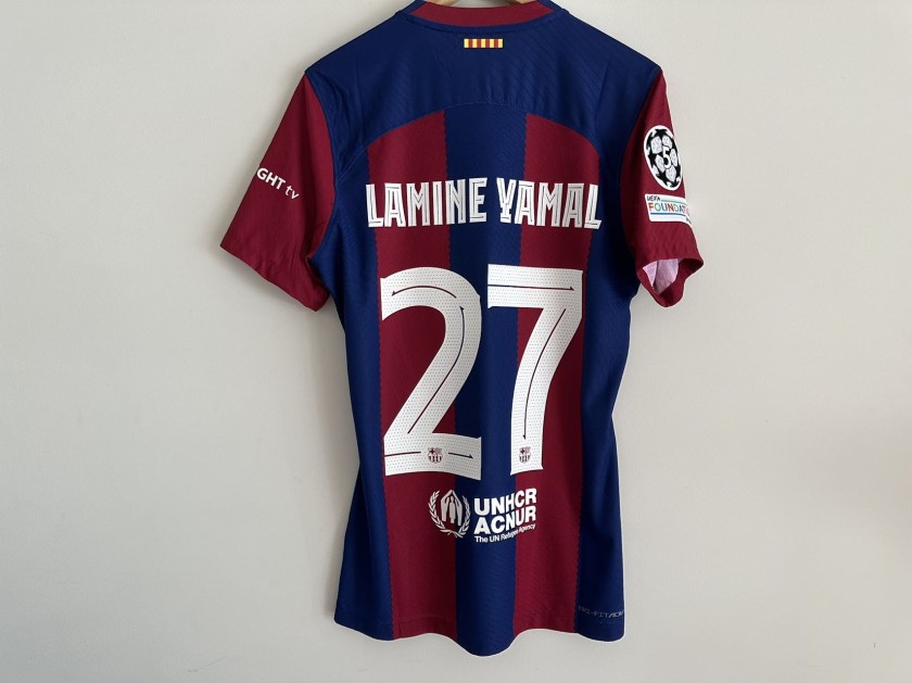 Yamal's FC Barcelona 2023/24 Champions League Match-Issued Shirt