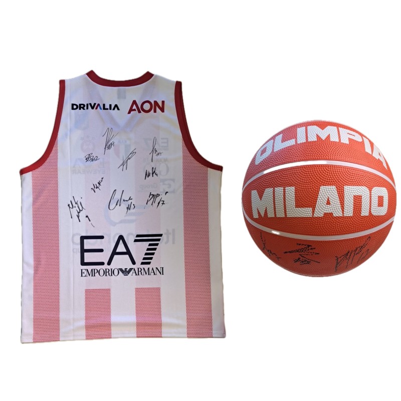 Olimpia Milano Official Jersey and Ball - Signed