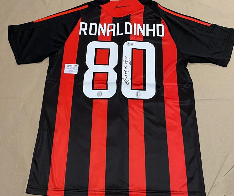 Ronaldinho's AC Milan 2008/09 Signed Replica Shirt