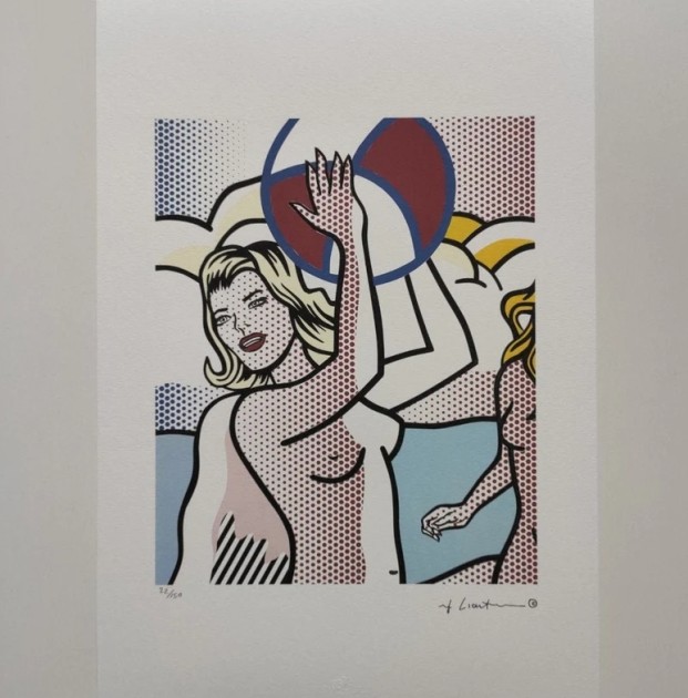 "Nude with Beach Ball" Lithograph Signed by Roy Lichtenstein