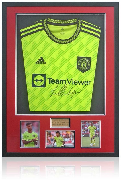 Marcus Rashford's Manchester United 2022/23 Signed and Framed Away Shirt