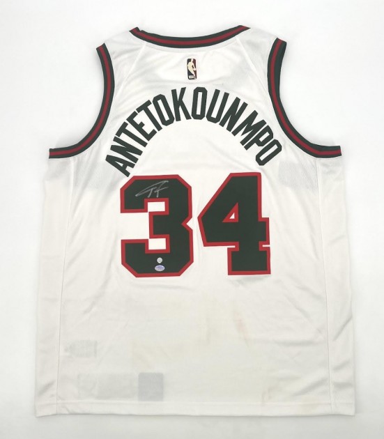 Giannis Antetokounmpo Signed Milwaukee Bucks NBA Jersey - CharityStars