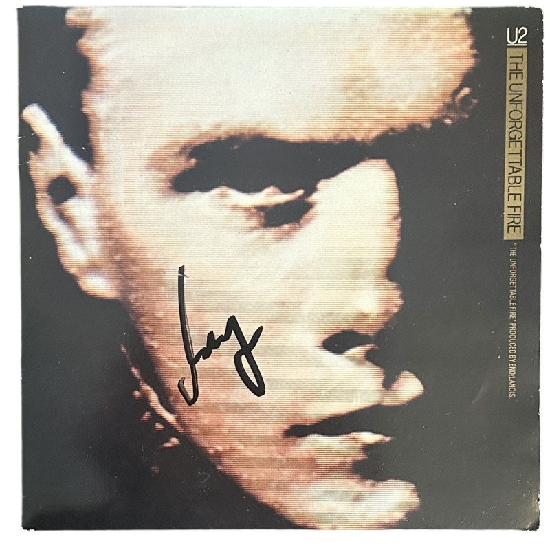 U2 Signed The Unforgettable Fire Vinyl 45