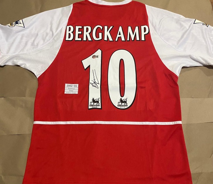 Replica maglia dell'Arsenal 2002/04 firmata da Dennis Bergkamp