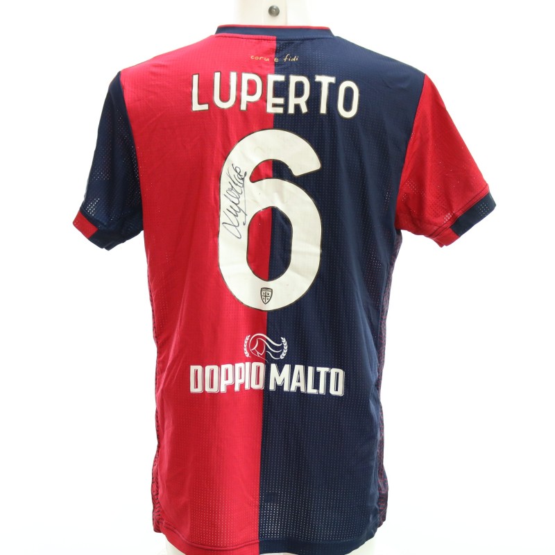 Luperto's Signed Unwashed Shirt, Cagliari vs Carrarese Coppa Italia 2024