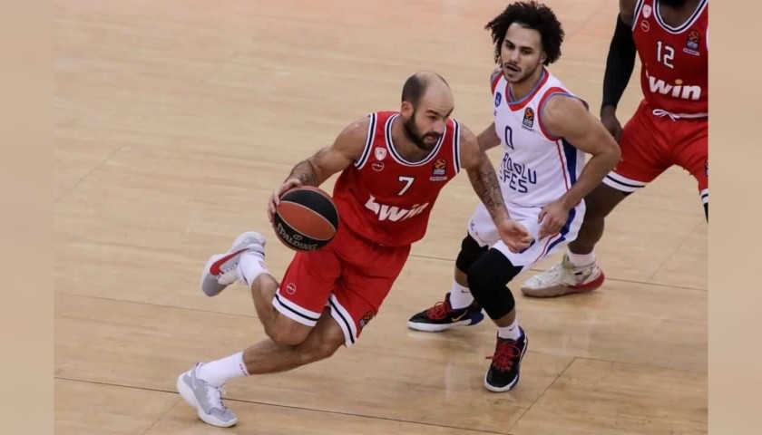 Spanoulis' Olympiacos Worn Jersey, Eurolega 2020/21 - Signed by the Team
