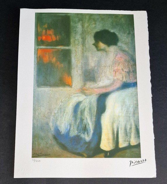 Pablo Picasso - Original Offset Lithograph Print with Dry Stamp