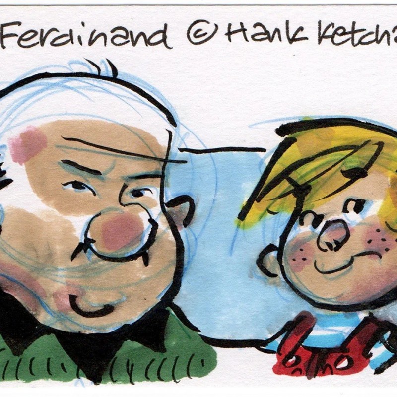 Artwork "Dennis the Menace" autografato da Ron Ferdinand