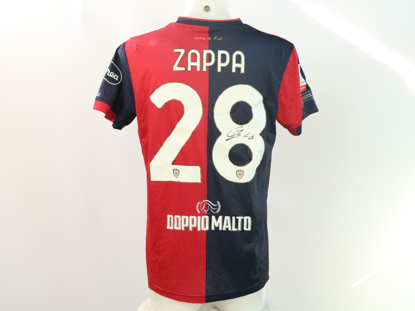 Zappa's Signed Unwashed Shirt, Cagliari vs Cremonese Coppa Italia 2024