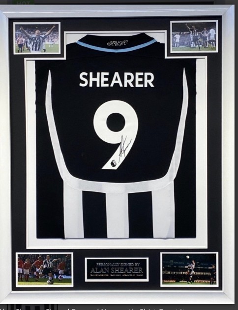 Alan Shearer Signed Framed Newcastle Shirt