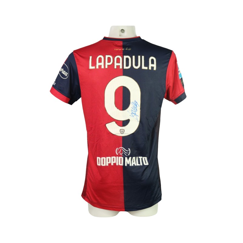 Lapadula's Signed Unwashed Shirt, Cagliari vs Empoli 2024