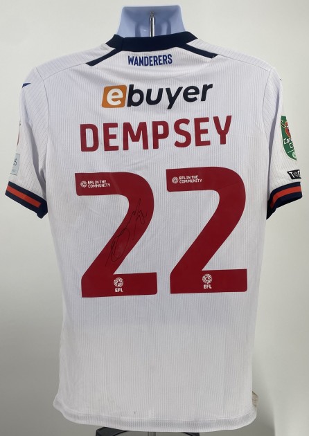 La maglia firmata di Kyle Dempsey del Bolton Wanderers indossata durante la partita