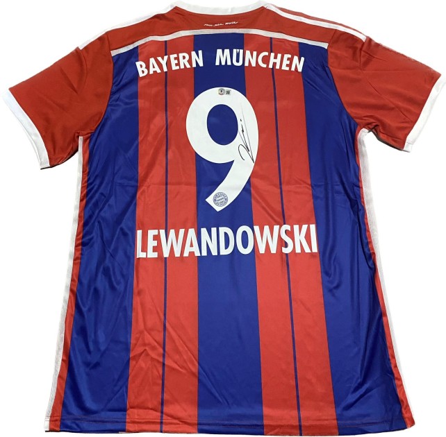 Maglia replica firmata di Robert Lewandowski del Bayern Monaco 2014/15