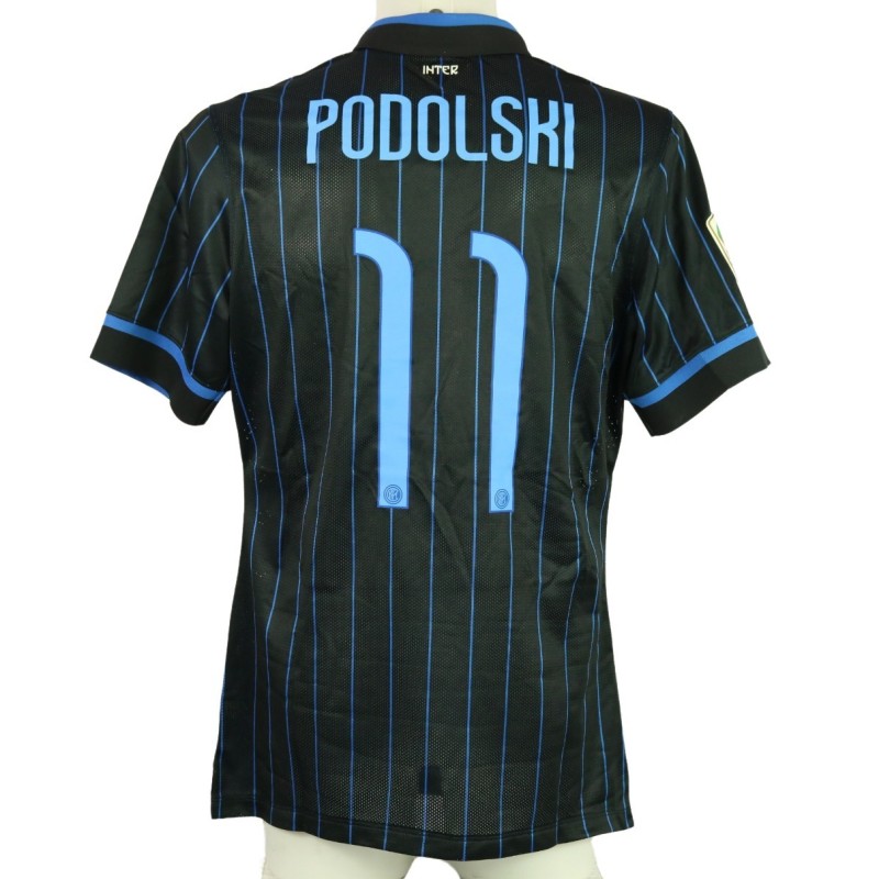 Podolski's Inter Milan Match-Issued Shirt, 2014/15