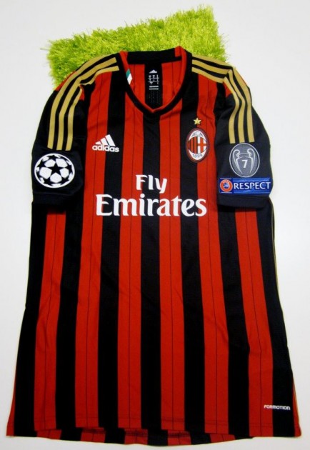 Milan match issued shirt, El Shaarawy, Champions League 2013/2014 - signed  - CharityStars